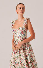 ASTR WEDELIA FLORAL BUSTIER MIDI DRESS