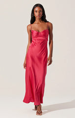ASTR FLORIANNE SATIN MAXI DRESS