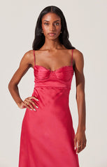 ASTR FLORIANNE SATIN MAXI DRESS