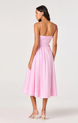 BELLAMY STRIPED SWEETHEART A-LINE MIDI DRESS