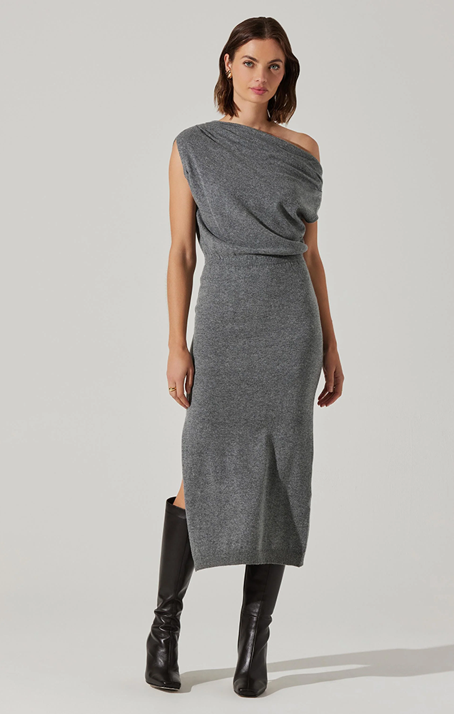 VAL ONE SHOULDER SWEATER DRESS