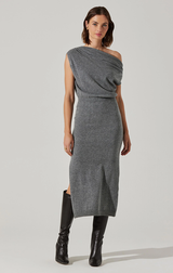 VAL ONE SHOULDER SWEATER DRESS