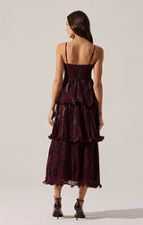 LUPIN FLORAL PLEATED MAXI DRESS