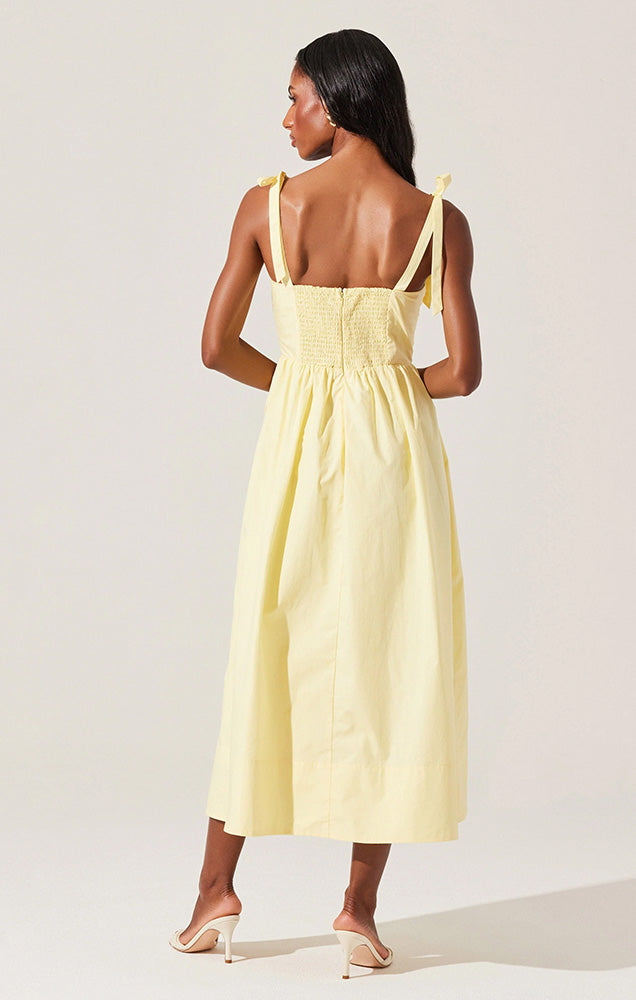 ASTR HELIA BOW FRONT MIDI DRESS