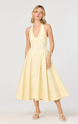 MEANA V-NECK HALTER MIDI DRESS