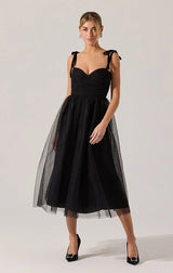 KARYME POLKA DOT BUSTIER DRESS