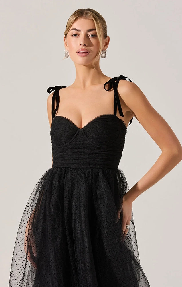 KARYME POLKA DOT BUSTIER DRESS