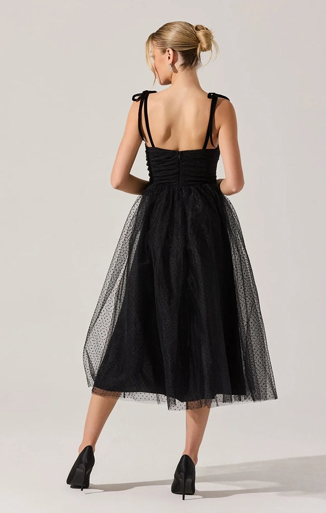 KARYME POLKA DOT BUSTIER DRESS