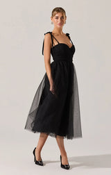 KARYME POLKA DOT BUSTIER DRESS