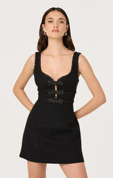 MAIRA TWEED BOW MINI DRESS