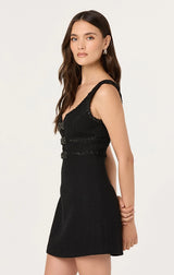 MAIRA TWEED BOW MINI DRESS