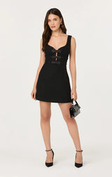 MAIRA TWEED BOW MINI DRESS