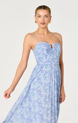 BAYLEY FLORAL PLEATED MAXI DRESS