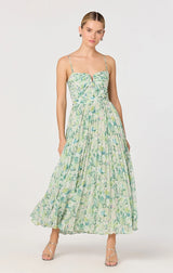 BAYLEY PLEATED FLORAL MAXI DRESS