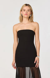 LIZET STRAPLESS CONTRAST MAXI DRESS IN BLACK
