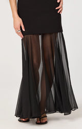 LIZET STRAPLESS CONTRAST MAXI DRESS IN BLACK