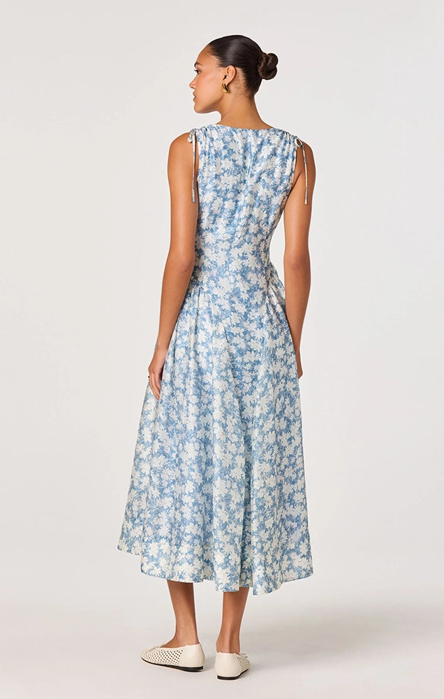 EMMERY FLORAL WRAP MIDI DRESS