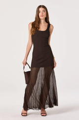 Glena Ribbed Knit Drop Waist Maxi Dress