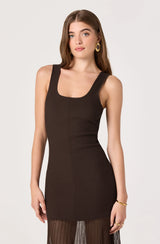 Glena Ribbed Knit Drop Waist Maxi Dress