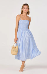 LAHELA SMOCKED MIDI DRESS