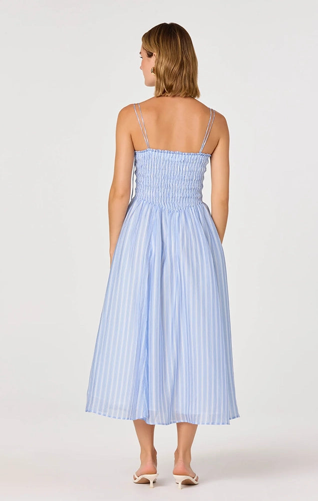 LAHELA SMOCKED MIDI DRESS
