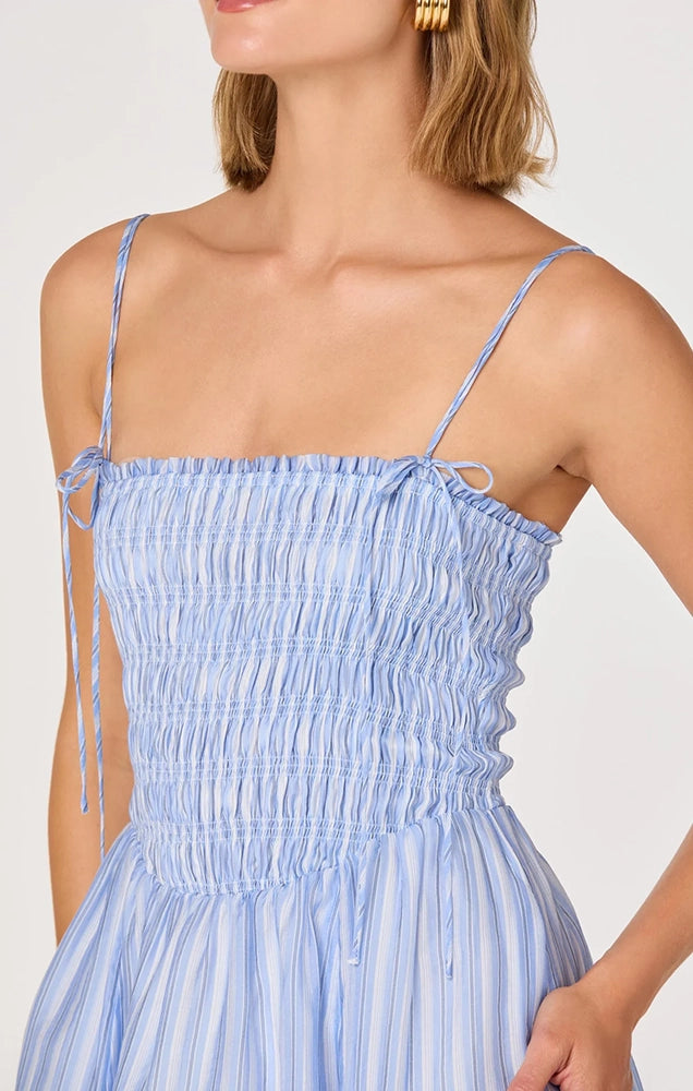 LAHELA SMOCKED MIDI DRESS