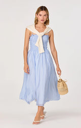 LAHELA SMOCKED MIDI DRESS