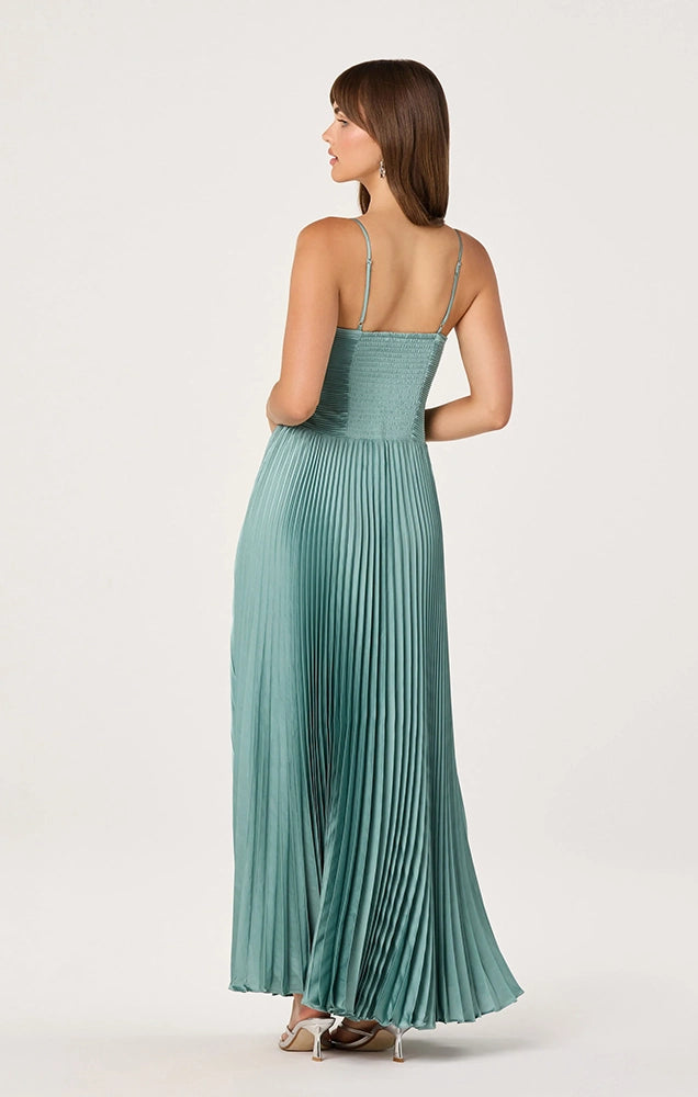 Alaia Satin Plissé Maxi Dress
