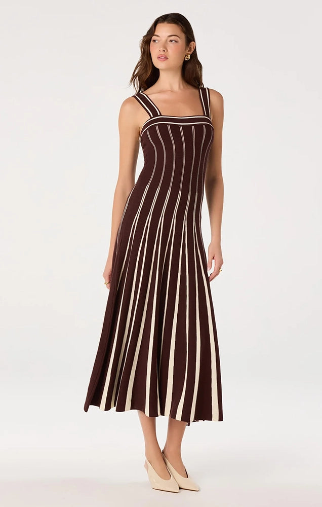 Marlen Striped Knit Maxi Dress