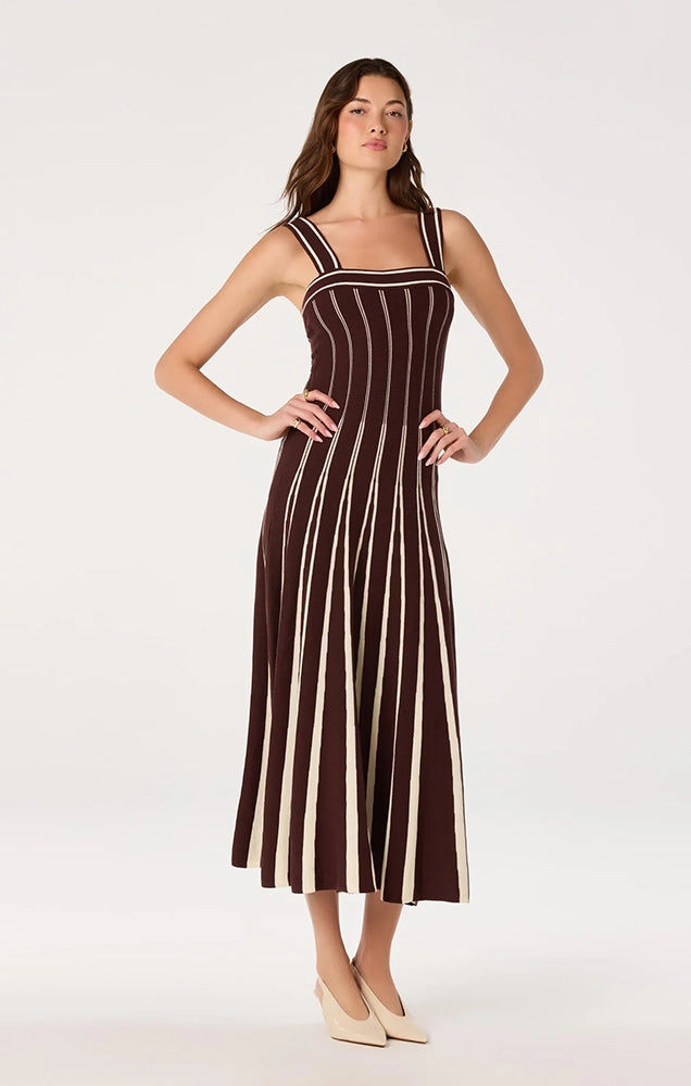 Marlen Striped Knit Maxi Dress