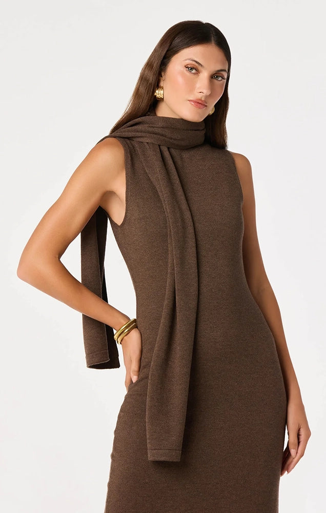 Shyanne Turtleneck Scarf Sweater Dress