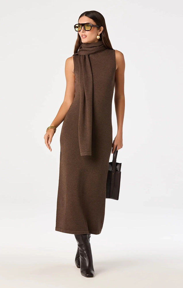 Shyanne Turtleneck Scarf Sweater Dress