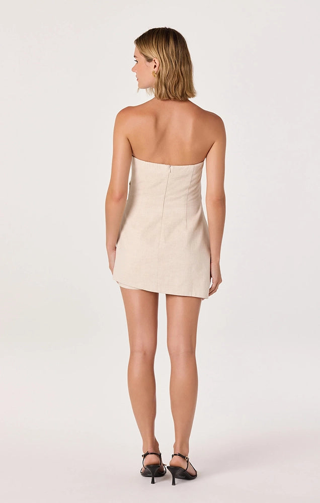 Haralda Linen Strapless Mini Romper