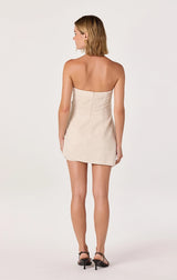 Haralda Linen Strapless Mini Romper