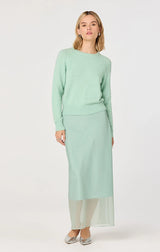 KEYARA SHEER OVERLAY MAXI SKIRT