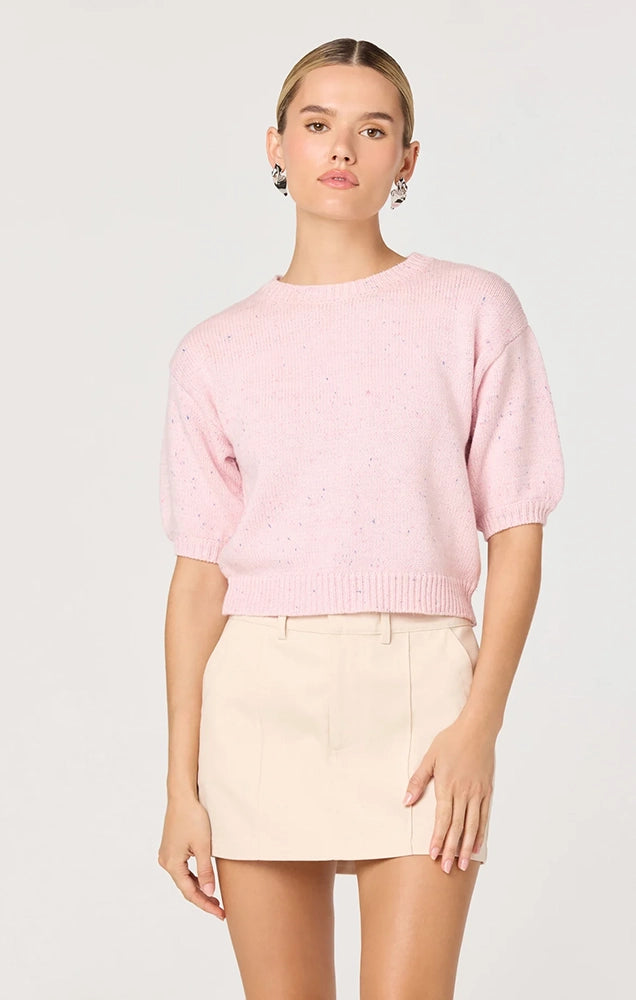 COLETTE SHORT SLEEVE FLECKED SWEATER