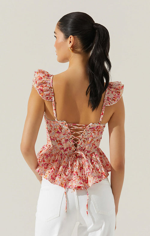 ASTR BAYLIN FLORAL PEPLUM TOP