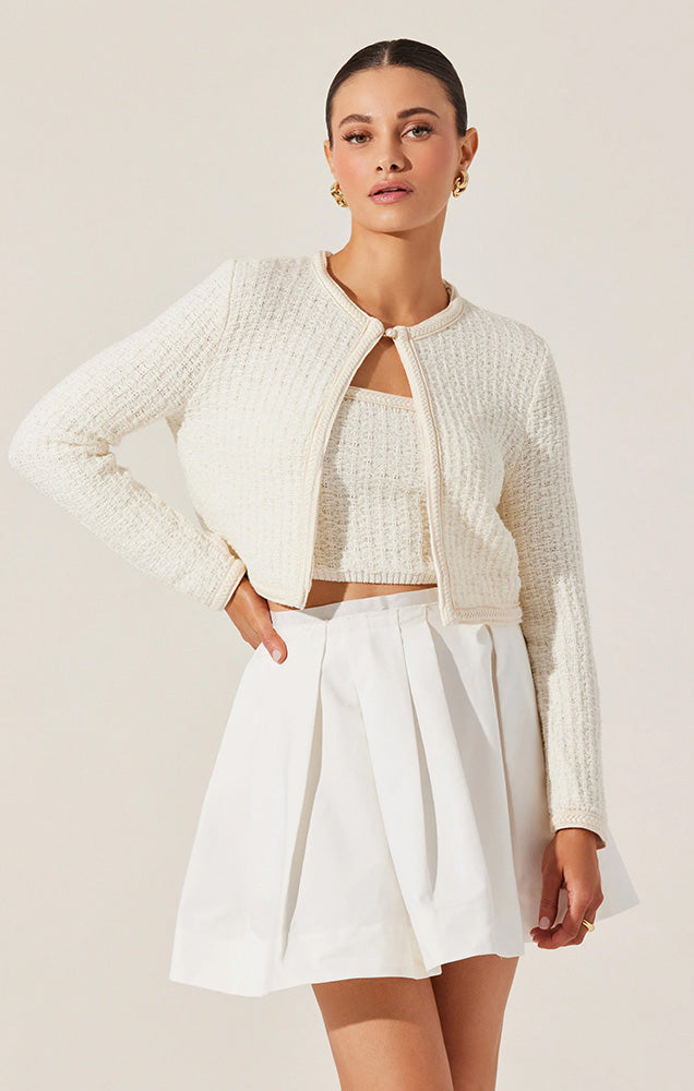 ASTR BLAISE PEARL BUTTON CARDIGAN