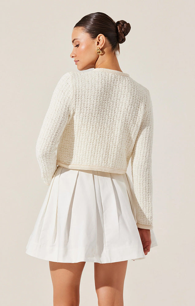 ASTR BLAISE PEARL BUTTON CARDIGAN