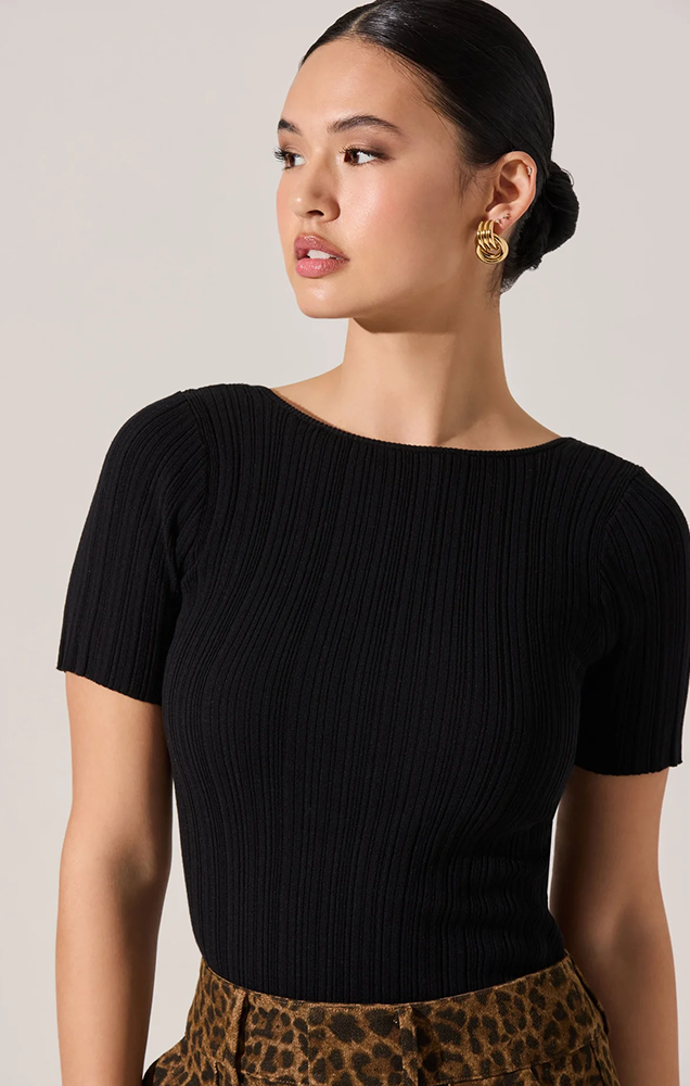 NIKOLA RIBBED KNIT SWEATER TOP