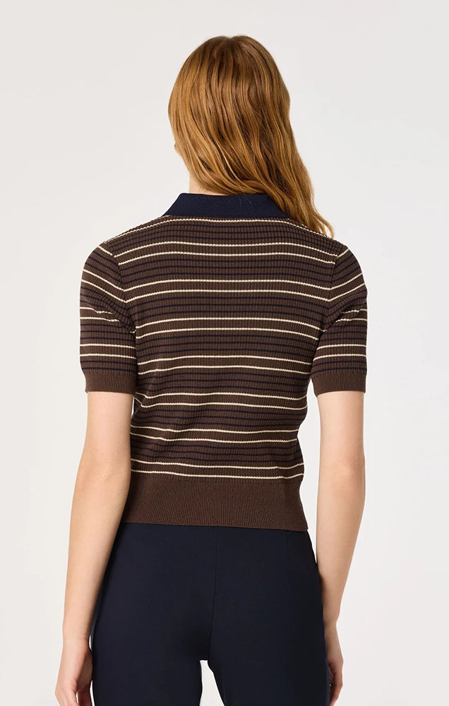 Iris Striped Polo Sweater