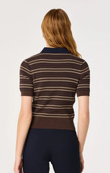 Iris Striped Polo Sweater