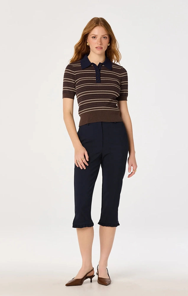 Iris Striped Polo Sweater