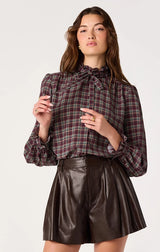 Atherton Faux Leather Pleated Shorts