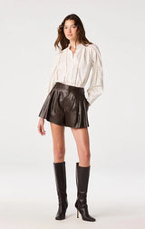 Edith Eyelet Lace-Trim Blouse