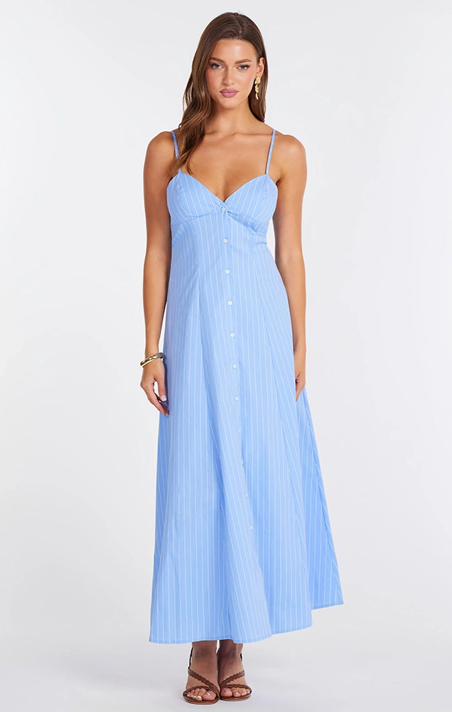 ADRIA POPLIN BUTTON FRONT DRESS