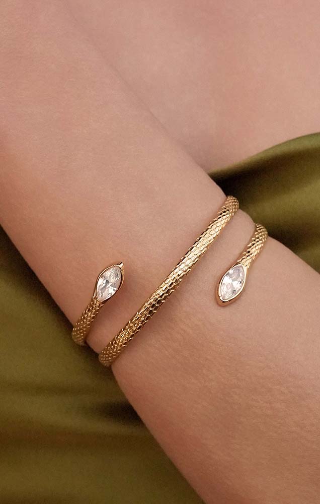 Marquise Coiled Snake Bangle