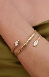 Marquise Coiled Snake Bangle