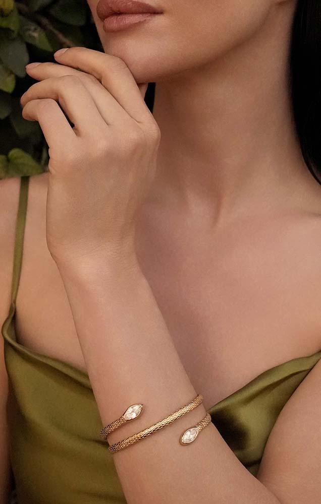 Marquise Coiled Snake Bangle