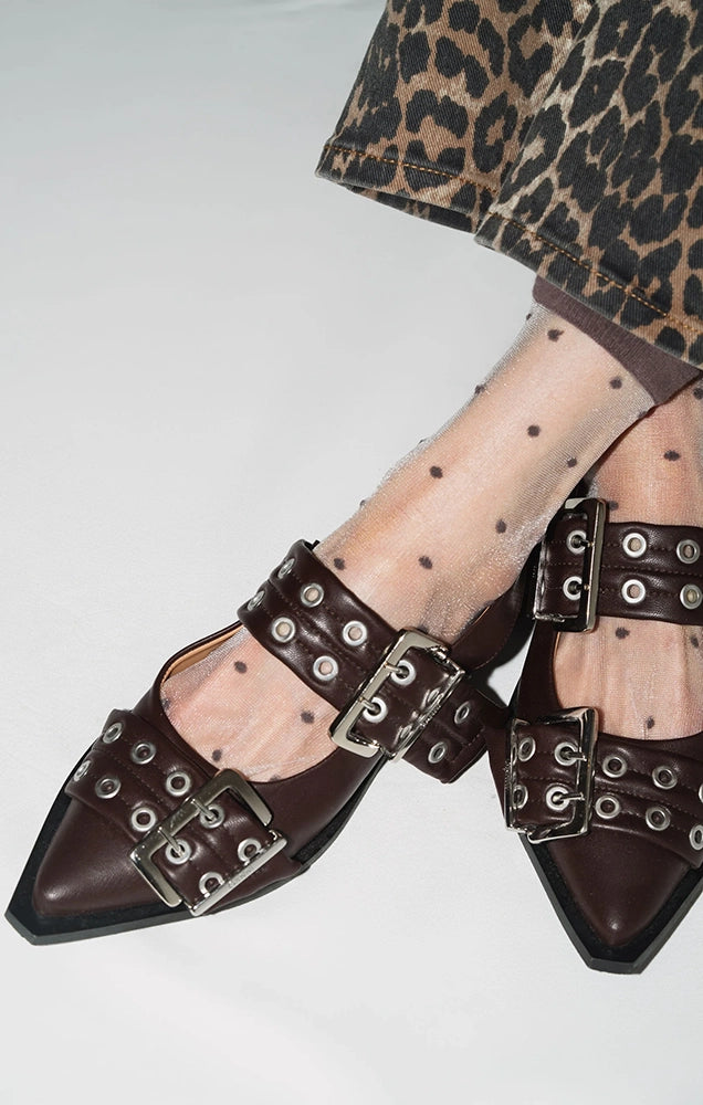 SHEER DOTS SOCKS IN COCOA